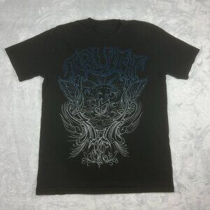 Y2K Affliction Style T Shirt Men's Large Black Wings